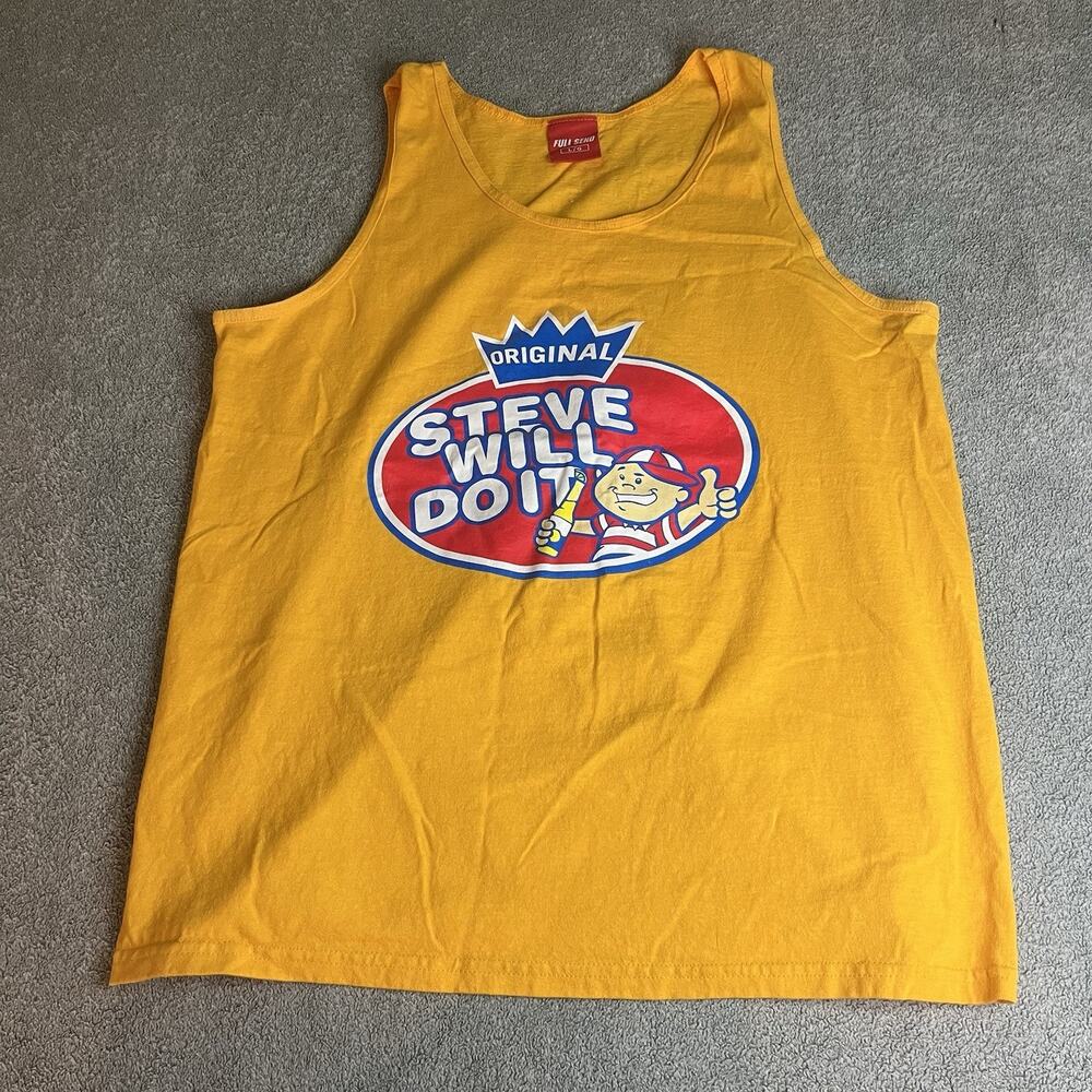 Full Send Men's Large Yellow Stevewilldoit Tank Top Nelk Boys Original Bubblegum